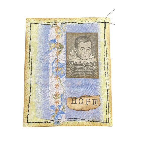 5 Handmade Bookmark Junk Journal Tags Sewn Vintage Style Scrapbook u D - Picture 7 of 7